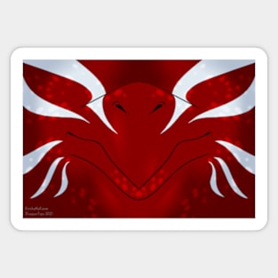 Red with White Stripes Dragon Mask Sticker